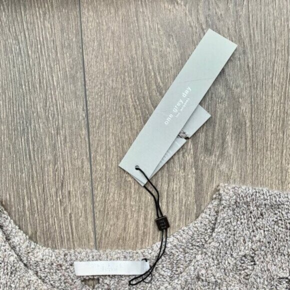 Anthropologie One Grey Day Grace Sweater Merino Alpaca Wool Knit Coastal Brown S - Picture 13 of 16